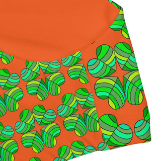 Girls Two Piece Swimsuit - Clover Orange - Digital Art DeCourcy Design