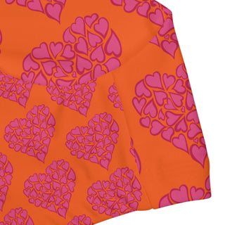 Girls Two Piece Swimsuit - Hearts A-Lot Bold Orange - Digital Art DeCourcy Design
