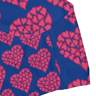Girls Two Piece Swimsuit - Hearts A-Lot Navy Blue - Digital Art DeCourcy Design
