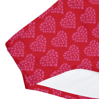 Girls Two Piece Swimsuit - Hearts A-Lot Red - Digital Art DeCourcy Design