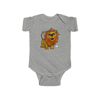 Happy Lion - Digital Art - Infant Fine Jersey Bodysuit DeCourcy Design