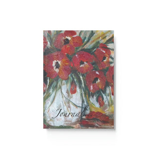 Hard Backed Journal - Poppies in Vase - Acrylic Painting DeCourcy Design