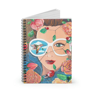 Hummingbird - Gouache Painting - Spiral Notebook - Ruled Line DeCourcy Design