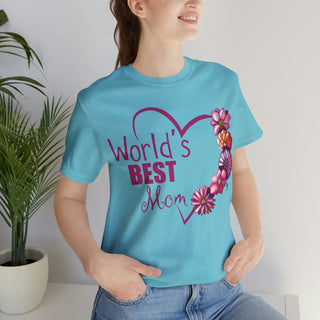 Jersey Short Sleeve Tee - World's Best Mom - Digital Art DeCourcy Design