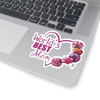 Kiss-Cut Stickers - World's Best Mom - Digital Art DeCourcy Design