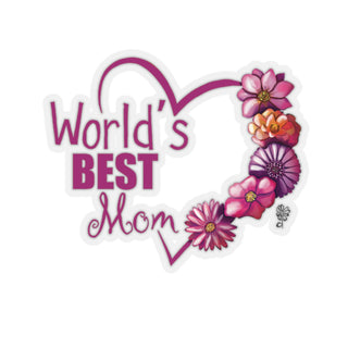Kiss-Cut Stickers - World's Best Mom - Digital Art DeCourcy Design