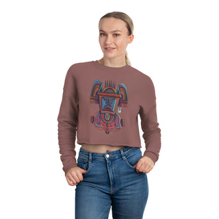Ladies Cropped Sweatshirt - Aztekia - Digital Art DeCourcy Design