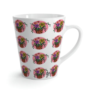 Latte Mug - Flowerpots - Digital Art DeCourcy Design
