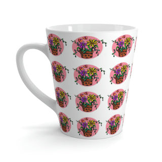 Latte Mug - Flowerpots - Digital Art DeCourcy Design
