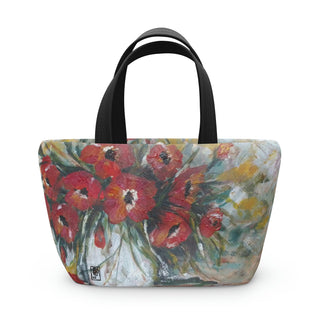Lunch Bag - Poppies in Vase - Acrylic Painting DeCourcy Design