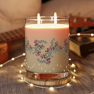 Luxury Aromatherapy Soy Candle - Full Glass (11oz) - Gumnut Bouquet - Digital Art DeCourcy Design