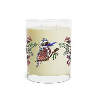 Luxury Aromatherapy Soy Candle - Full Glass (11oz) - Kiki Kookaburra & Gumnuts - Digital Art DeCourcy Design