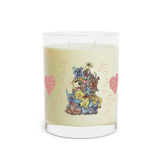Luxury Hand Poured Aromatherapy Soy Scented Candle - Full Glass, 11oz - Pile Of Puppy Love - Digital Art DeCourcy Design