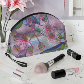Makeup Bag - Gum Leaves in Pink - Acrylic Art DeCourcy Design