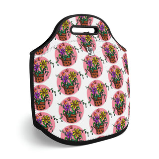 Neoprene Lunch Bag - Flowerpots - Digital Art DeCourcy Design