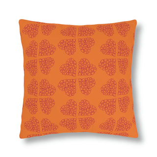 Outdoor Pillows - Hearts A-Lot Orange - Digital Art DeCourcy Design