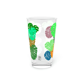 Pint Glass, 16oz - Monstera - Digital Art DeCourcy Design