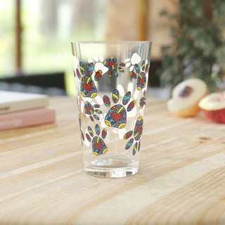 Pint Glass, 16oz - Pretty Paws - Digital Art DeCourcy Design