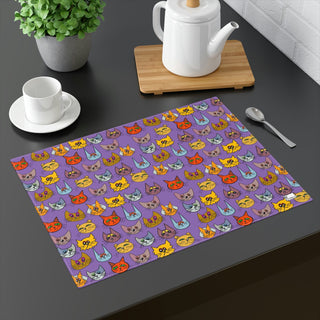 Placemat 1pc - Kooky Kats Purple - Digital Art DeCourcy Design