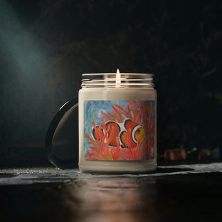 Scented Soy Candle (9oz) - Clown Fish - Acrylic Painting DeCourcy Design
