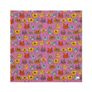 Set of 4 Napkins - Kooky Kats Pink - Digital Art DeCourcy Design