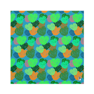 Set of 4 Napkins - Monstera Turquoise - Digital Art DeCourcy Design