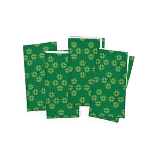 Set of 4 Napkins - St Patrick's Hearts Dark Green - Digital Art DeCourcy Design