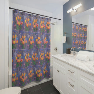 Shower Curtains - Tulips - Gouache Painting DeCourcy Design