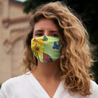 Snug-Fit Face Mask - Butterflies & Ladybugs- Acrylic Painting DeCourcy Design