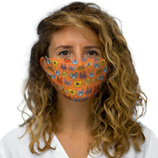 Snug-Fit Face Mask - Kooky Kats Orange - Digital Art DeCourcy Design