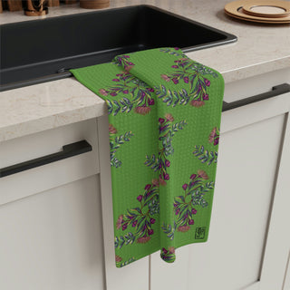 Soft Tea Towel - Gumnut Bouquet Green - Digital Art DeCourcy Design