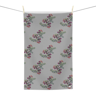 Soft Tea Towel - Gumnut Bouquet Grey - Digital Art DeCourcy Design