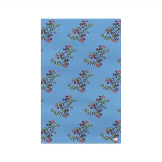 Soft Tea Towel - Gumnut Bouquet Light Blue - Digital Art DeCourcy Design