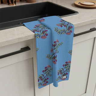 Soft Tea Towel - Gumnut Bouquet Light Blue - Digital Art DeCourcy Design