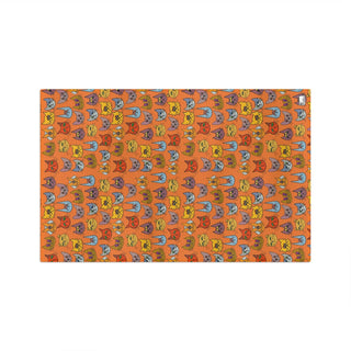 Soft Tea Towel - Kooky Kats Orange - Digital Art DeCourcy Design