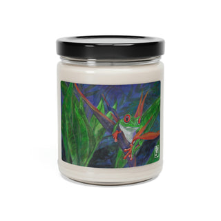 Soy Scented Candle (9oz) - Green Tree Frog - Acrylic Painting DeCourcy Design