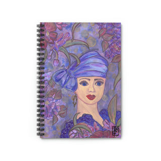 Spiral Notebook - Ruled Line - Purple Turban - Gouache Painting DeCourcy Design