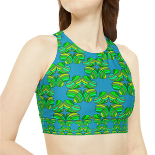 Sporty Bikini Set - Clover Turquoise - Digital Art DeCourcy Design