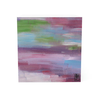 Sticky Note Cube - Pink Abstract - Acrylic Painting DeCourcy Design