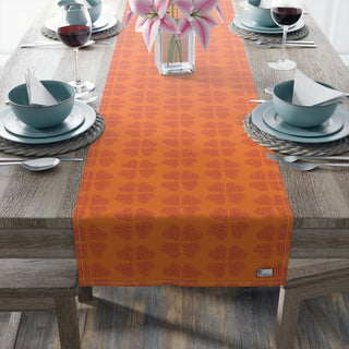 Table Runner - Hearts A-Lot - Orange - Digital Art DeCourcy Design