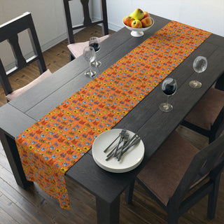 Table Runner - Kooky Kats Orange - Digital Art DeCourcy Design