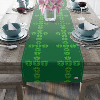 Table Runner - St Patrick's Cross Dark Green - Digital Art DeCourcy Design