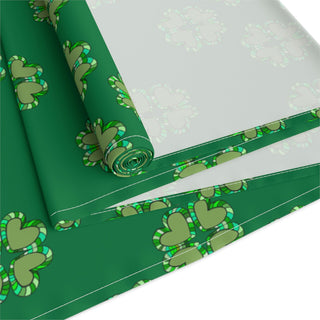 Table Runner - St Patrick's Hearts Dark Green - Digital Art DeCourcy Design