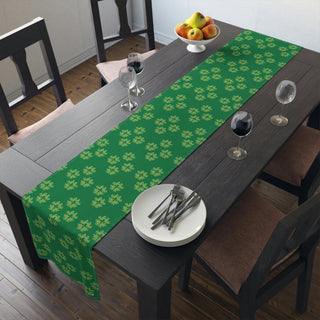 Table Runner - St Patrick's Hearts Dark Green - Digital Art DeCourcy Design