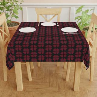 Tablecloth - Hearts A-Lot Black - Digital Art DeCourcy Design