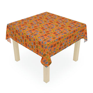 Tablecloth - Kooky Kats Orange - Digital Art DeCourcy Design