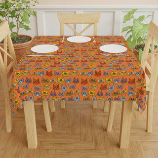 Tablecloth - Kooky Kats Orange - Digital Art DeCourcy Design