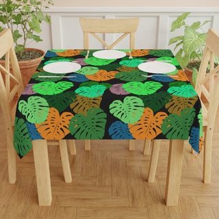 Tablecloth - Monstera Black - Digital Art DeCourcy Design