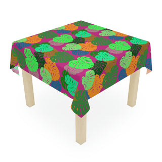 Tablecloth - Monstera Hot Pink - Digital Art DeCourcy Design