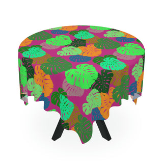 Tablecloth - Monstera Hot Pink - Digital Art DeCourcy Design